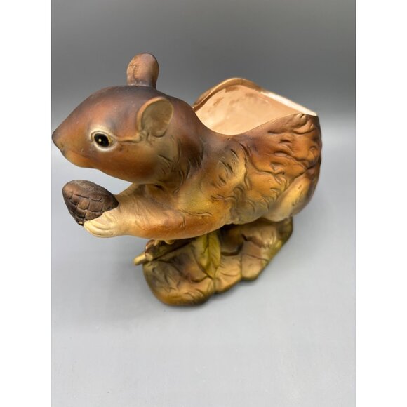 Vintage Napcoware Squirrel‎ Ceramic Planter Figurine Holding Acorn - Picture 3 of 9
